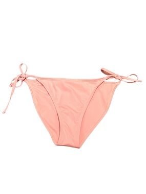 Shade & Shore Coral Pink Ribbed Side Tie Bikini Bottom, Size S (4-6), NWT